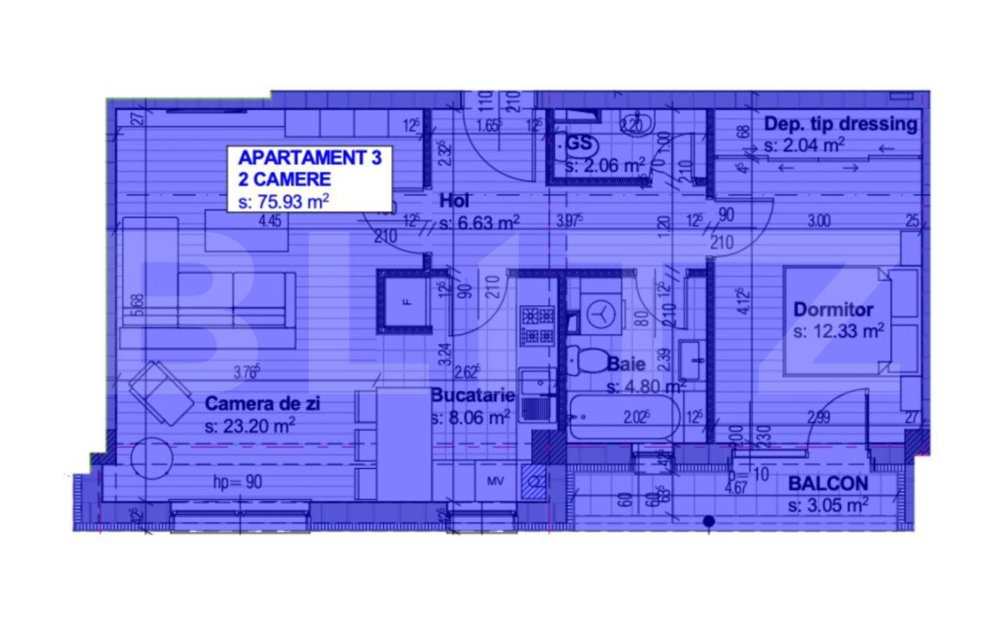 Apartament Nou, 62 mp utili, 2 camere decomandat Bloc Rezidential Nou