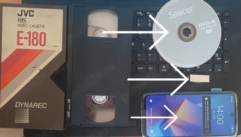 Copiere casete VHS pe DVD stick USB telefon