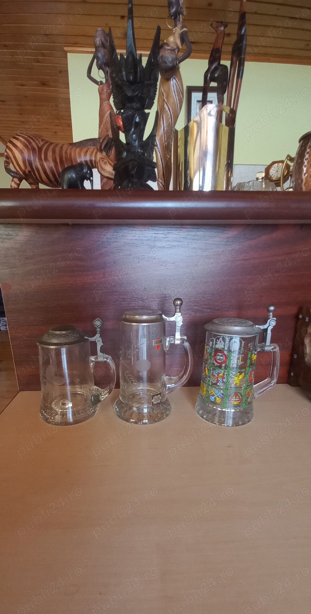  Halbe bere, colecție, cristal si capac zinc