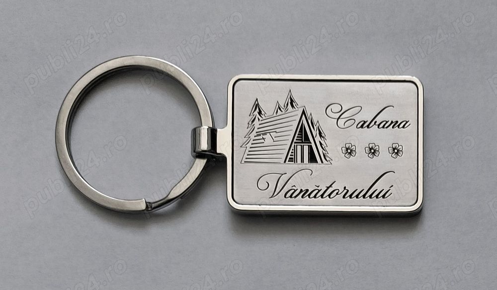 Breloc metal, gravat laser,hotel,pensiune,personalizare.