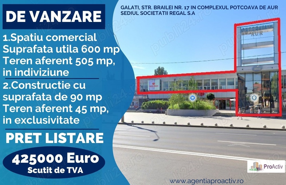 Oportunitate achizitie Spatiu Comercial in centrul orasului Galati!