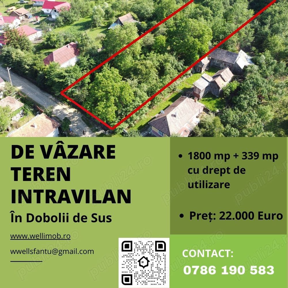 De vânzare teren intravilan în Dobolii de Sus