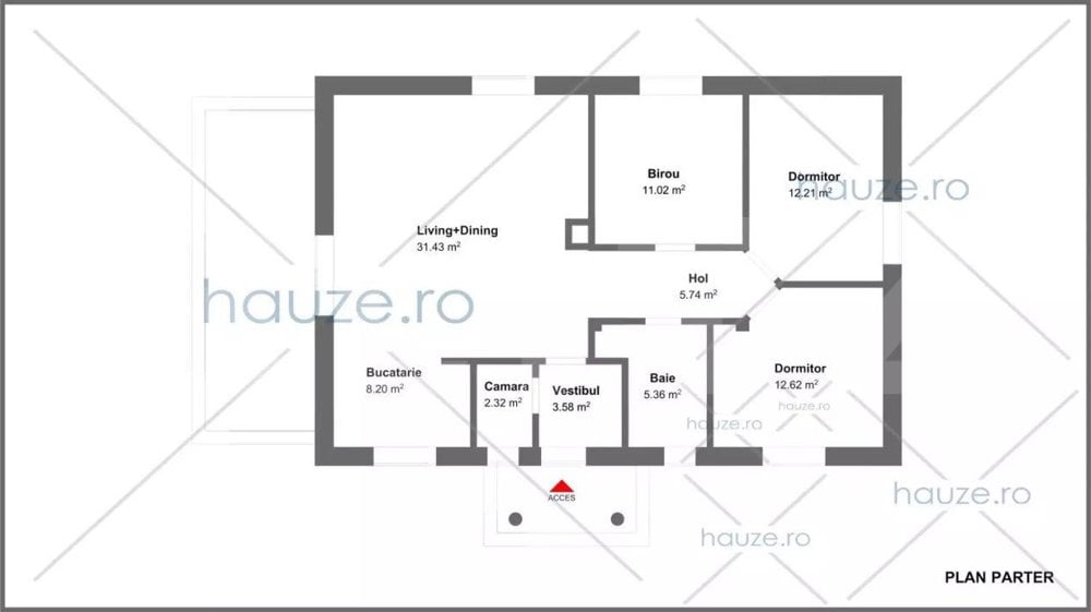 Casa Individuala Plan Parter, 80mp utili, 400 mp teren, Breazu