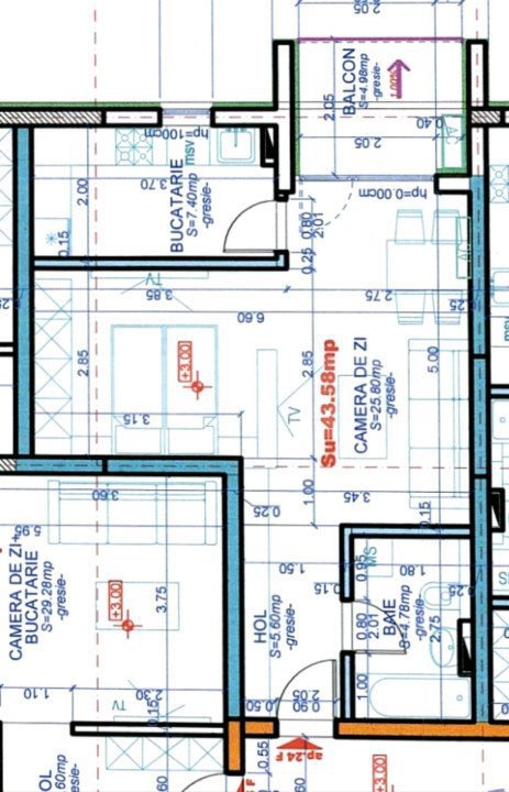 Apartament 1 camera,43,58 mp utili, Calea Aradului