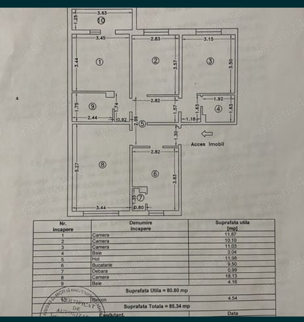 Apartament 4 camere, 81 mp+4,5 mp balcon, Soveja 67, zona Eden, et 3 4.