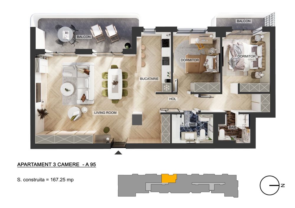 Apartament 3 camere | Pipera Plaza | Bloc Finalizat