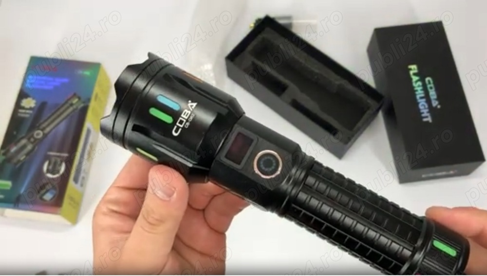 Lanterna cu ZOOM, led LASER PM20 ULS Pentru Distanta 700 metri , afisaj lcd , noi la cutie