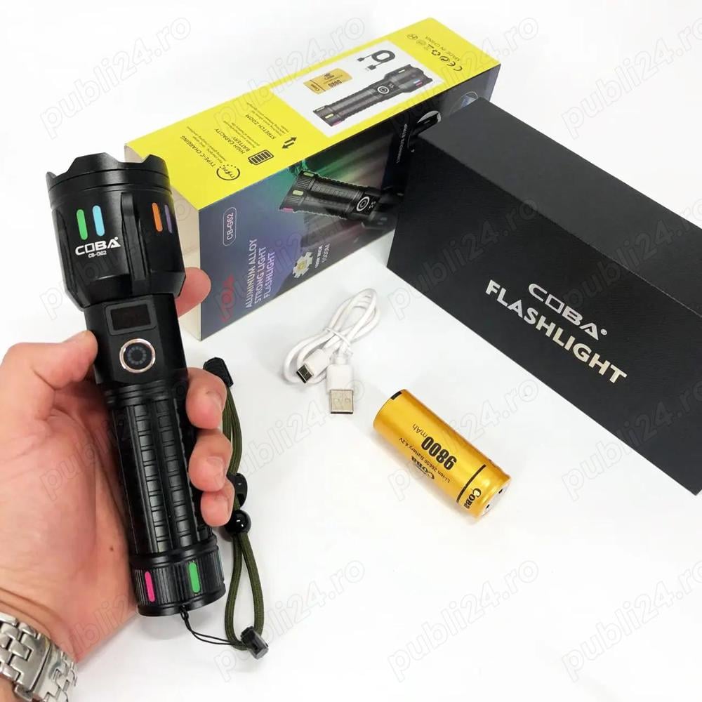 Lanterna cu ZOOM, led LASER PM20 ULS Pentru Distanta 700 metri , afisaj lcd , noi la cutie