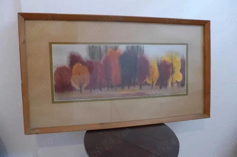 LADISLAU (LAJOS) BALOGH n.1928 Peisaj Natura Acuarela Inramata lucrari Pictor Roman  Maghiar