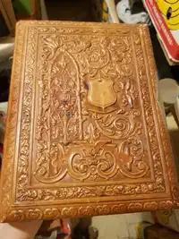  Album Vechi Foto VINTAGE Coperti Piele Fotografii 16 Pagini Cartonate