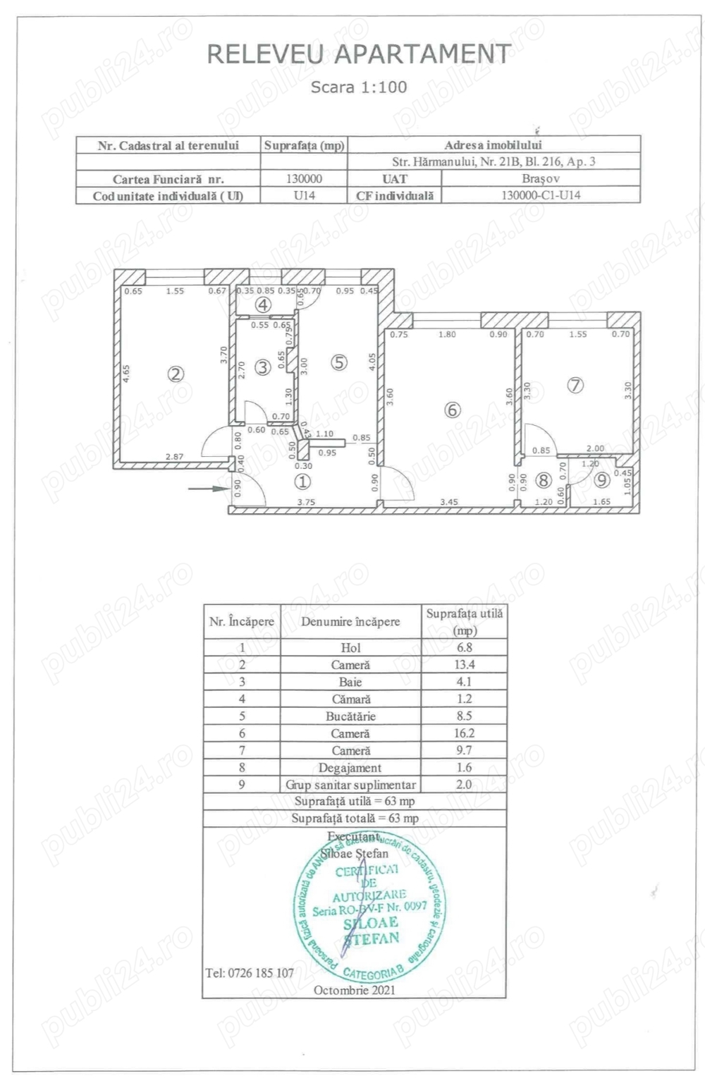 Propietar vand Apartament Centru Civic, 3 cam, 2 bai, boxa, parter inalt