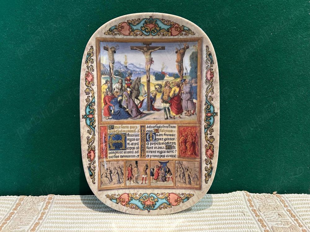 Farfurie decorativa de colectie Bradex  La Crocifissione 