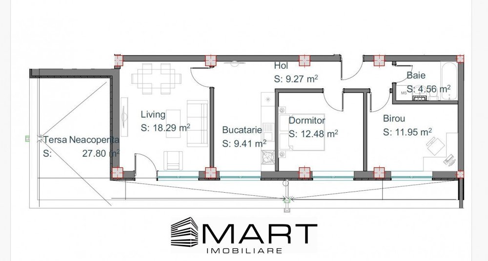 Penthouse 66mp cu terasa 28mp strada Doamna Stanca