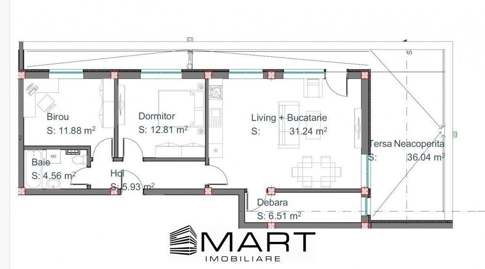 Penthouse 73mp cu terasa 36mp strada Doamna Stanca