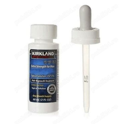 Solutie Kirkland, Creșterea Parului Tratament 1 Luna, Pipeta Originala