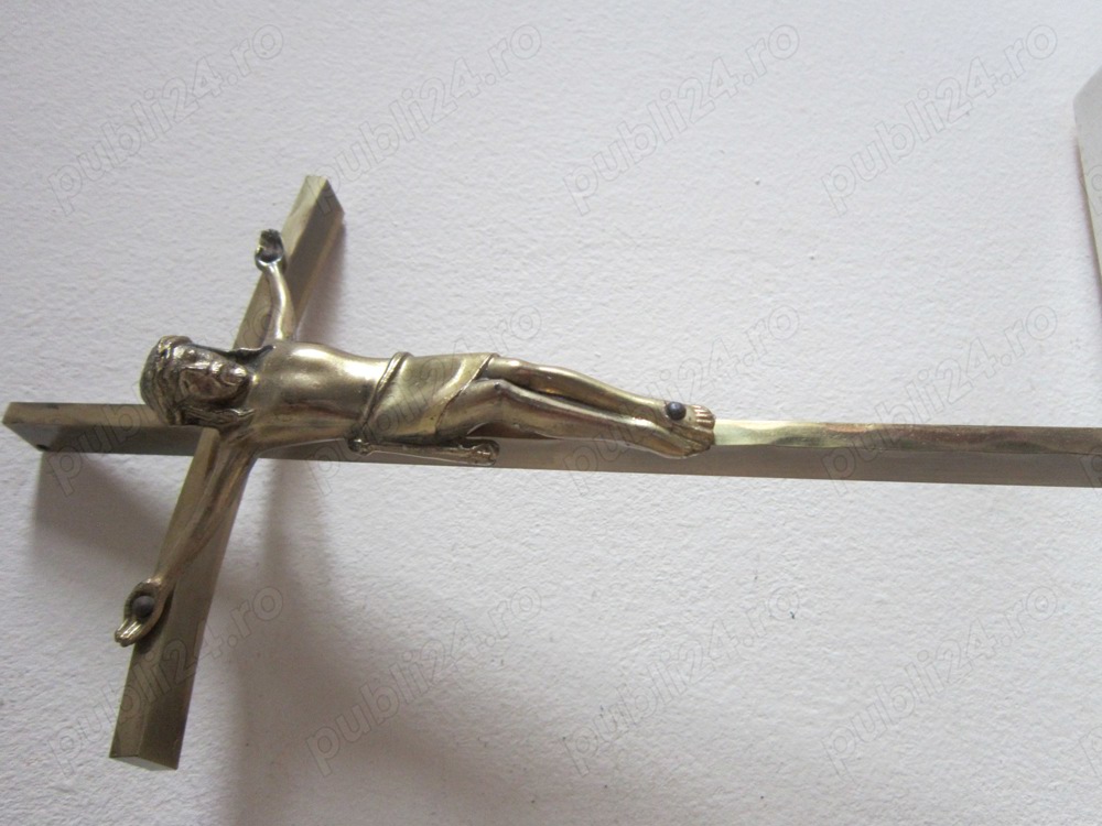 cadou rar bronz Crucifix Cruce bronz Joseph Krautwald 1960