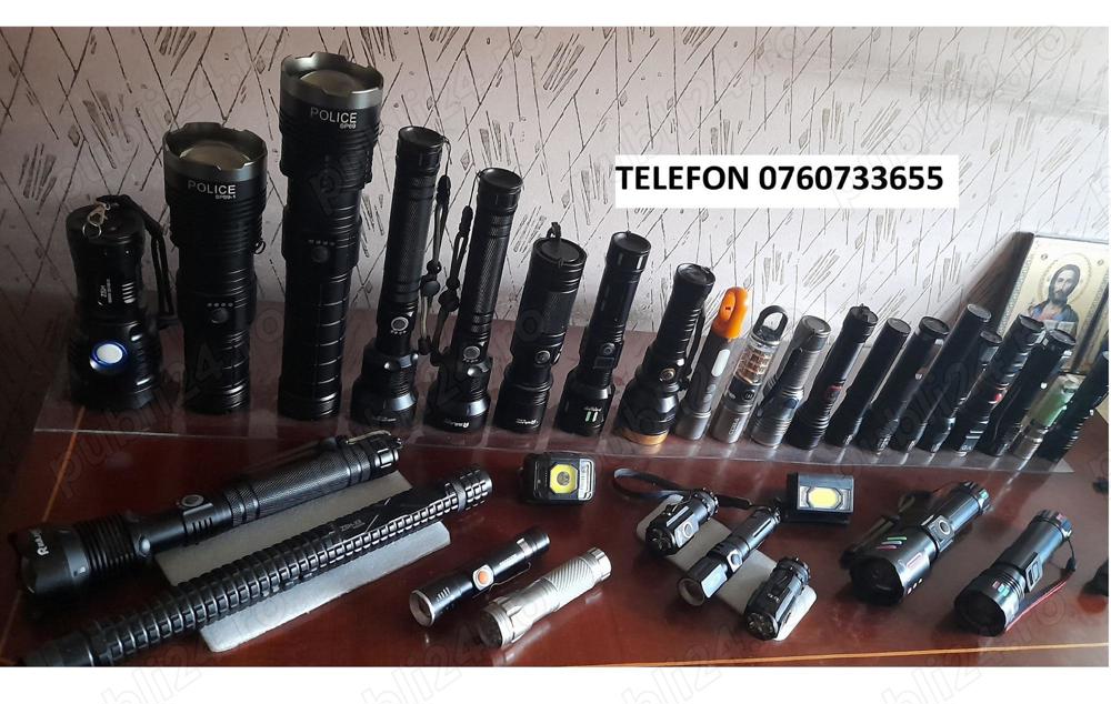 Lanterne metalice led vanatoare pescuit  , zoom , putere mare , raza pina la 800 metri , noi