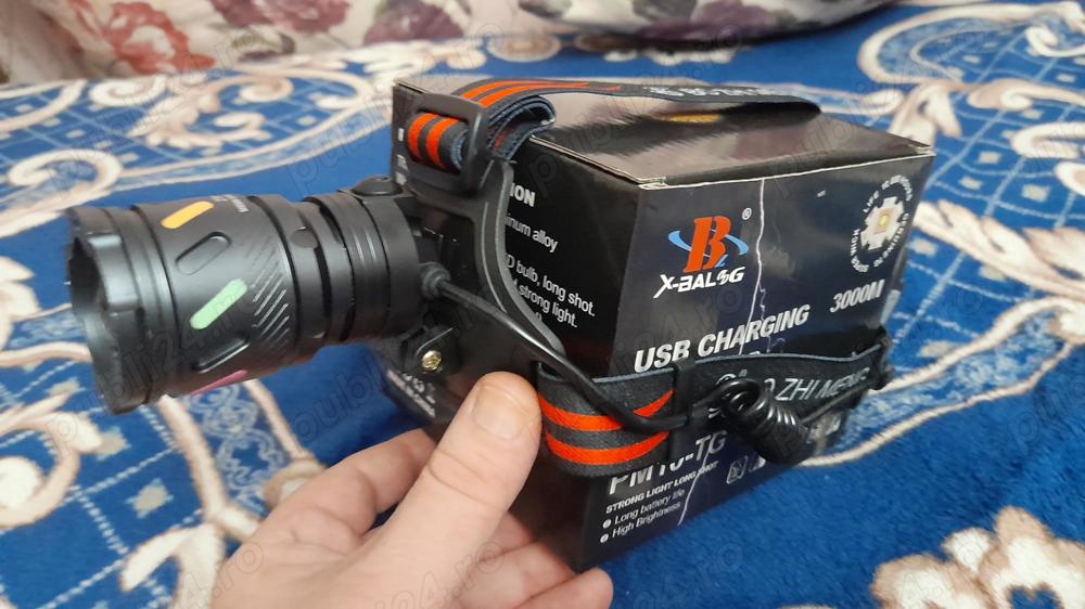 Lanterne frontale de cap lumina foarte puternica pina la 500m distanta senzor miscare , zoom etc