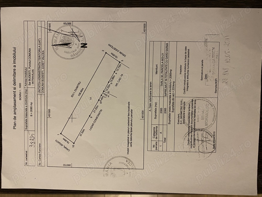 Teren intravilan Budesti strada principala