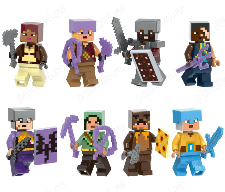 Set 8 Minifigurine noi tip Lego Minecraft cu Jungle Explorer