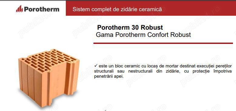 caramida Porotherm 25 și 30 robust 