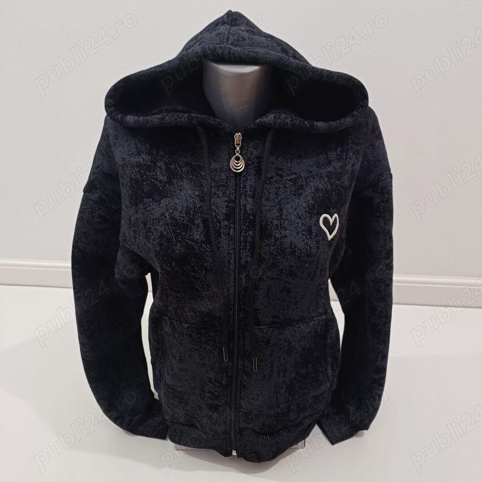 hanorac cu fermoar și glugă