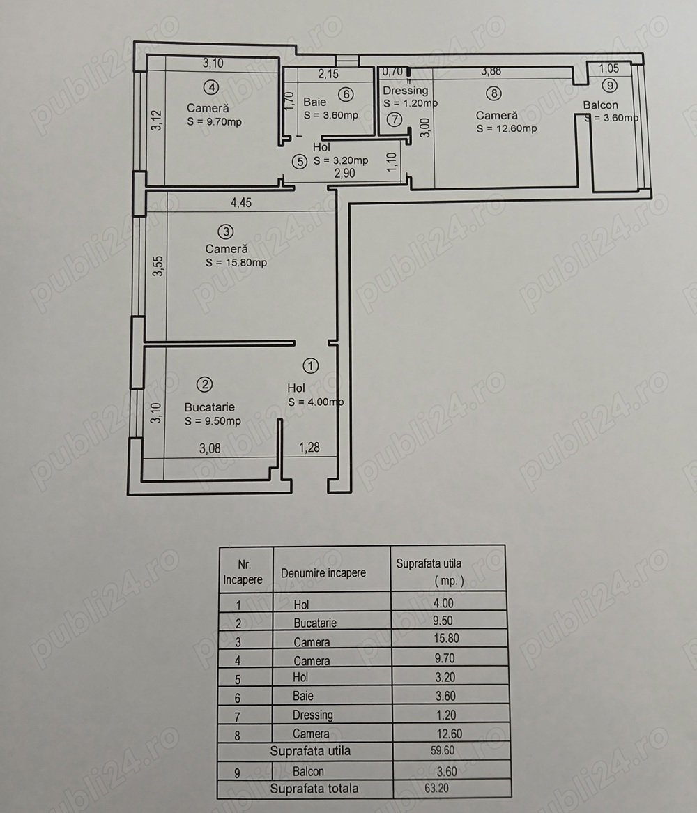 Apartament cu 3 camere!