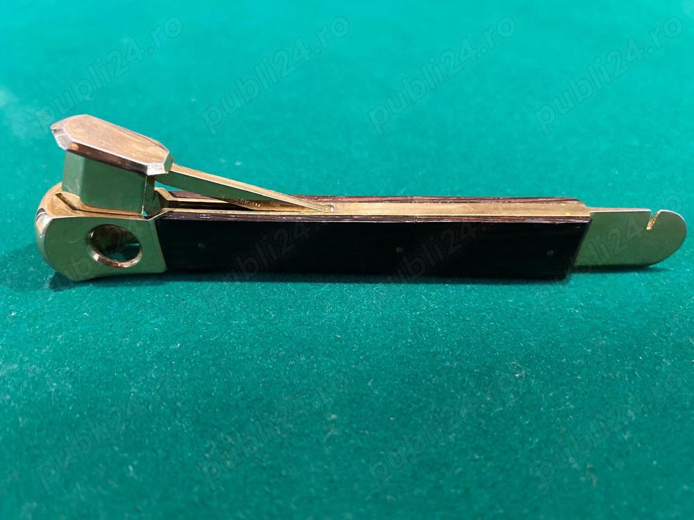 Taiator de trabucuri vintage Pfeilring Solingen 5650 DBGM, placat cu aur, finisaj din lemn, stare ex