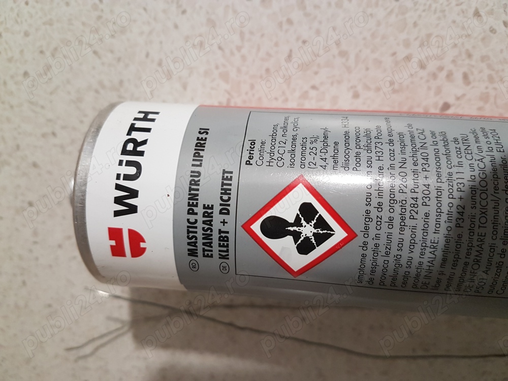 Mastic pentru lipire si etansare Wurth 0890 100 1 032, culoare ALB