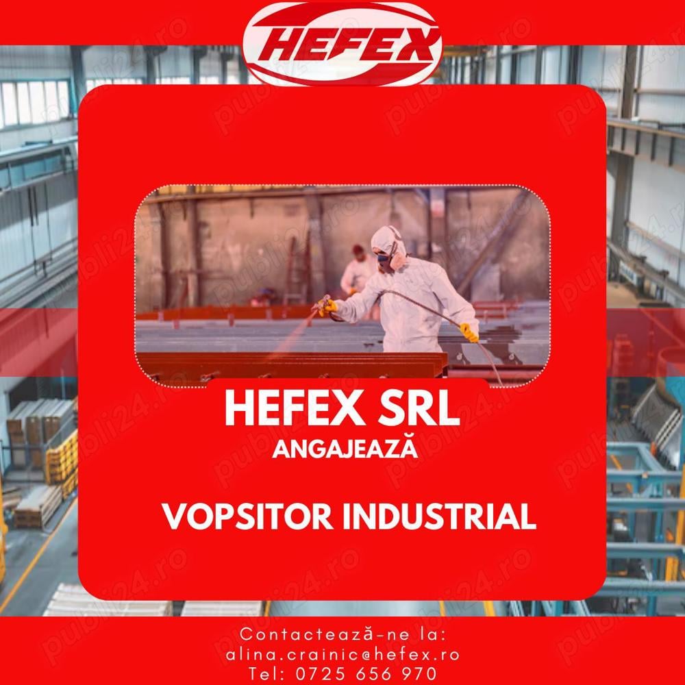 Anunț de Angajare - Vopsitori Industriali - Full-time - Hefex SRL