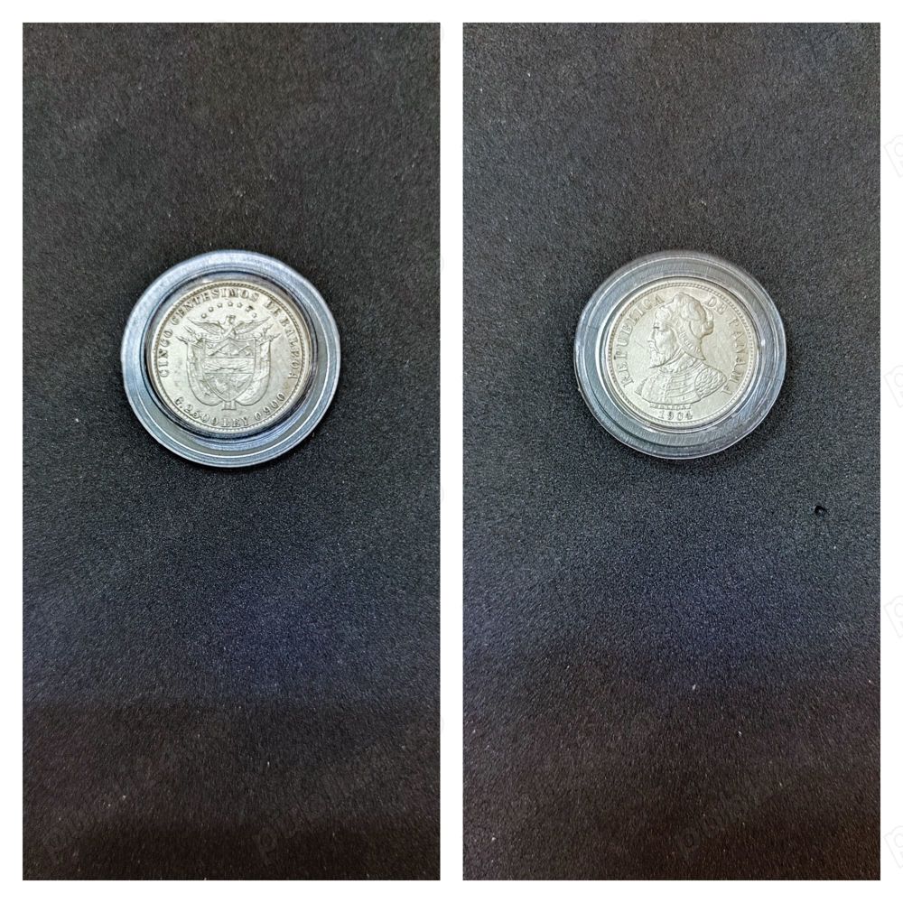 Moneda argint 5 Centesimos, PANAMA, 1904
