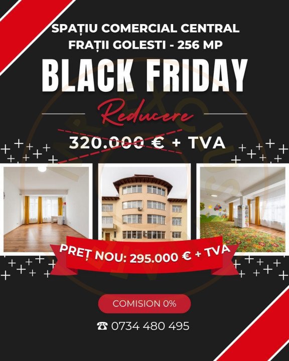 0% Comision Spatiu central Pitesti-zona Fratii Golesti+TVA!