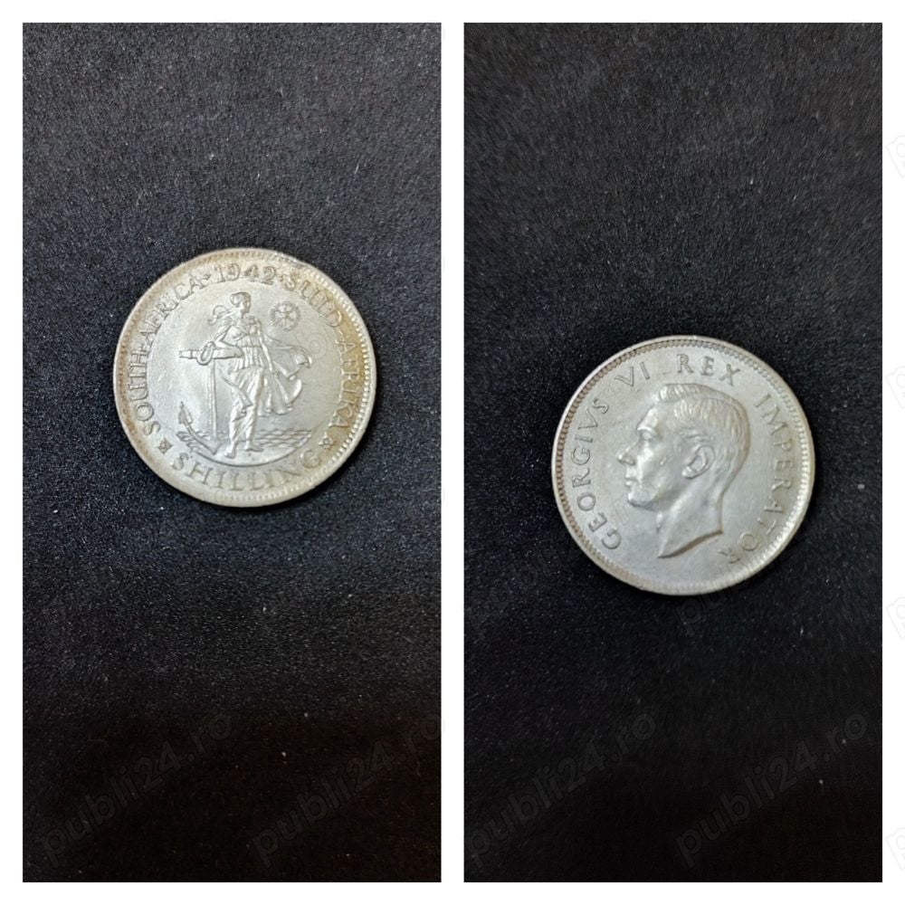 Moneda argint 1 Shilling, AFRICA DE SUD, 1942