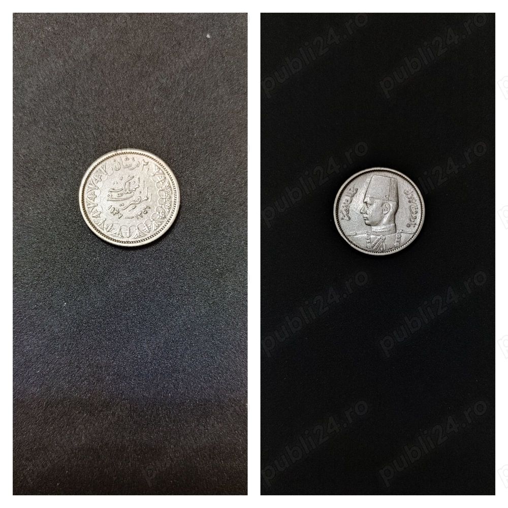 Moneda argint 2 Qirsh (2 Piastres), EGIPT, 1937