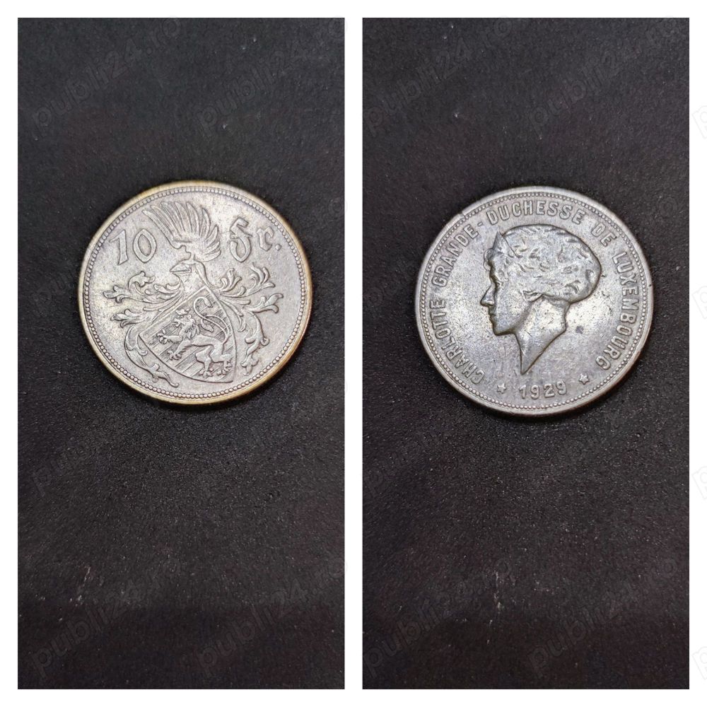 Moneda argint 10 Francs, LUXEMBURG, 1929
