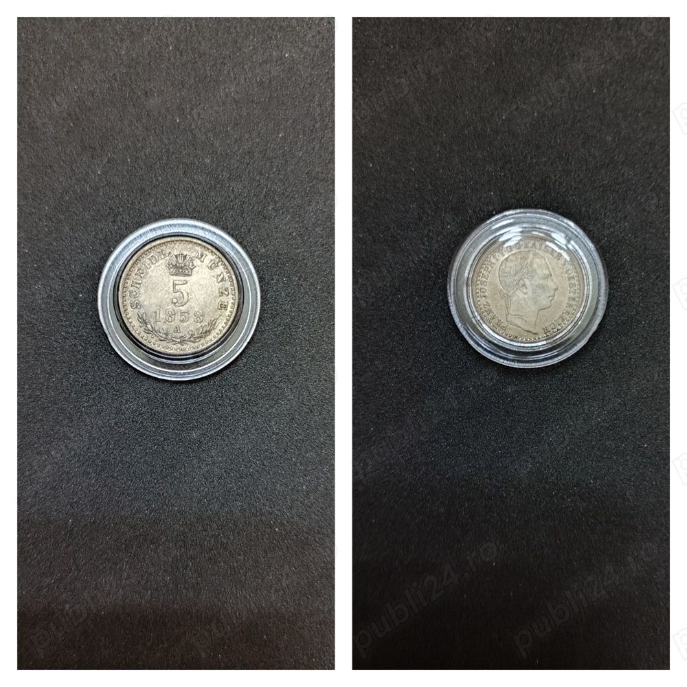 Moneda argint 5 Kreuzer, AUSTRIA, 1858