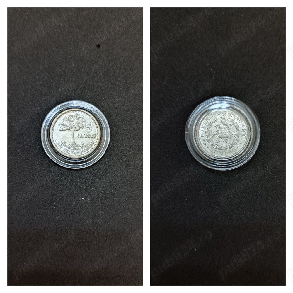 Moneda argint 5 Centavos, GUATEMALA, 1950