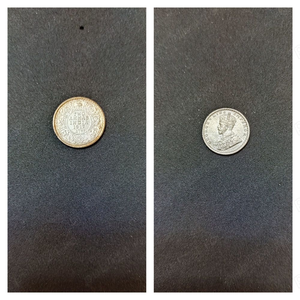 Moneda argint 2 Annas, INDIA, 1917