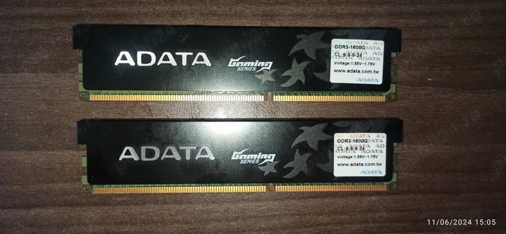Memorii ram 4Gb DDR3 2x2Gb Adata Gaming series  2x2Gb DDR3-1600 Adata cu radiator  Perfect functiona