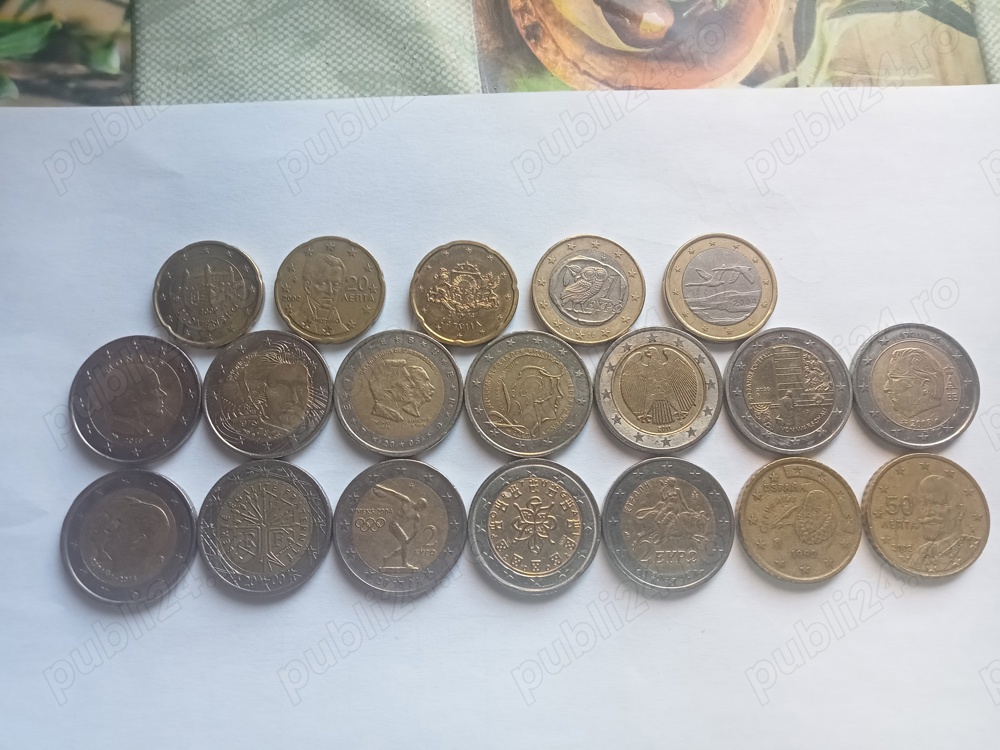 Vand monezi 2euro,1euro,50centi si altele 