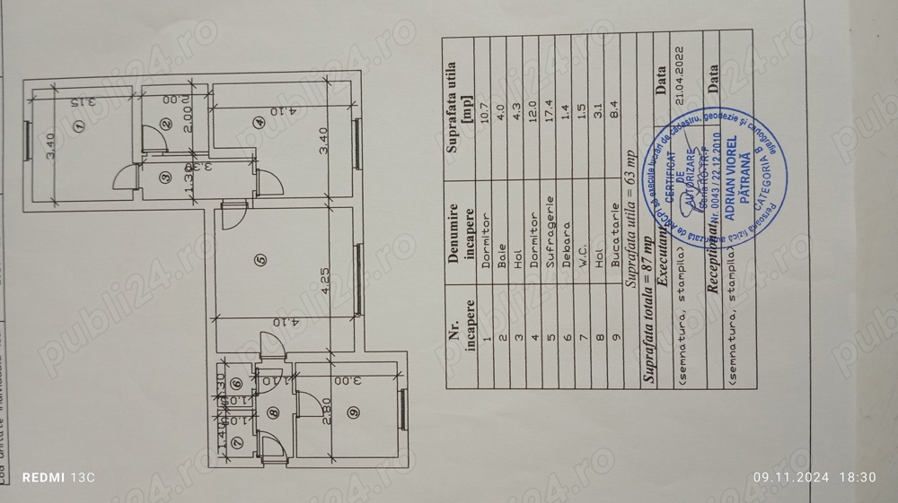 Apartament 3 camere