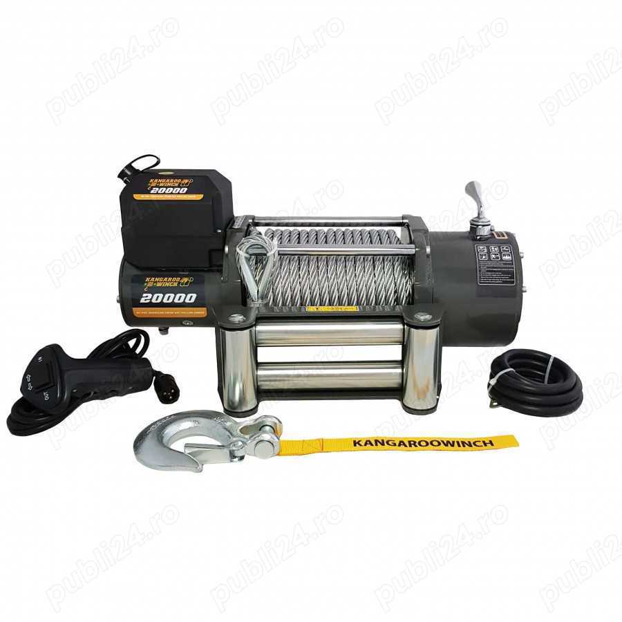 Troliu electric profesional KANGAROOWINCH K20000E lbs(trage 9090 kg) la 24V