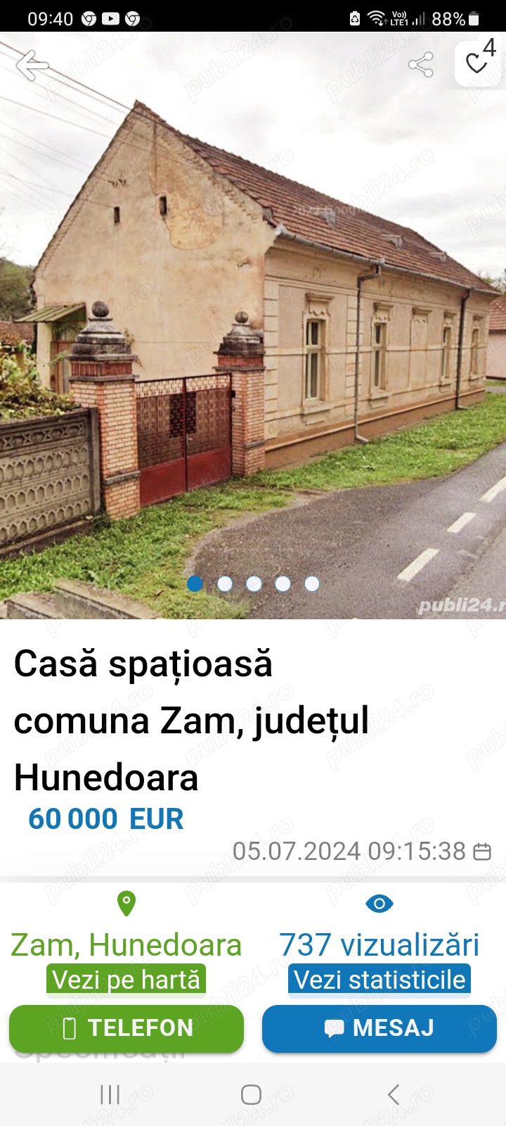 Casa spațioasă, comuna Zam,Judetul Hunedoara