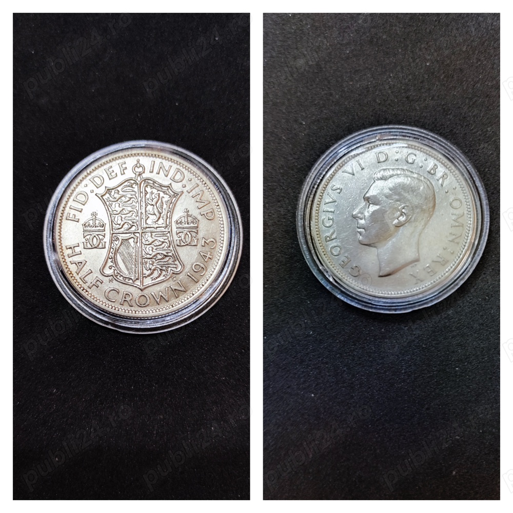 Monede argint Half Crown, MAREA BRITANIE, 1943, 1945