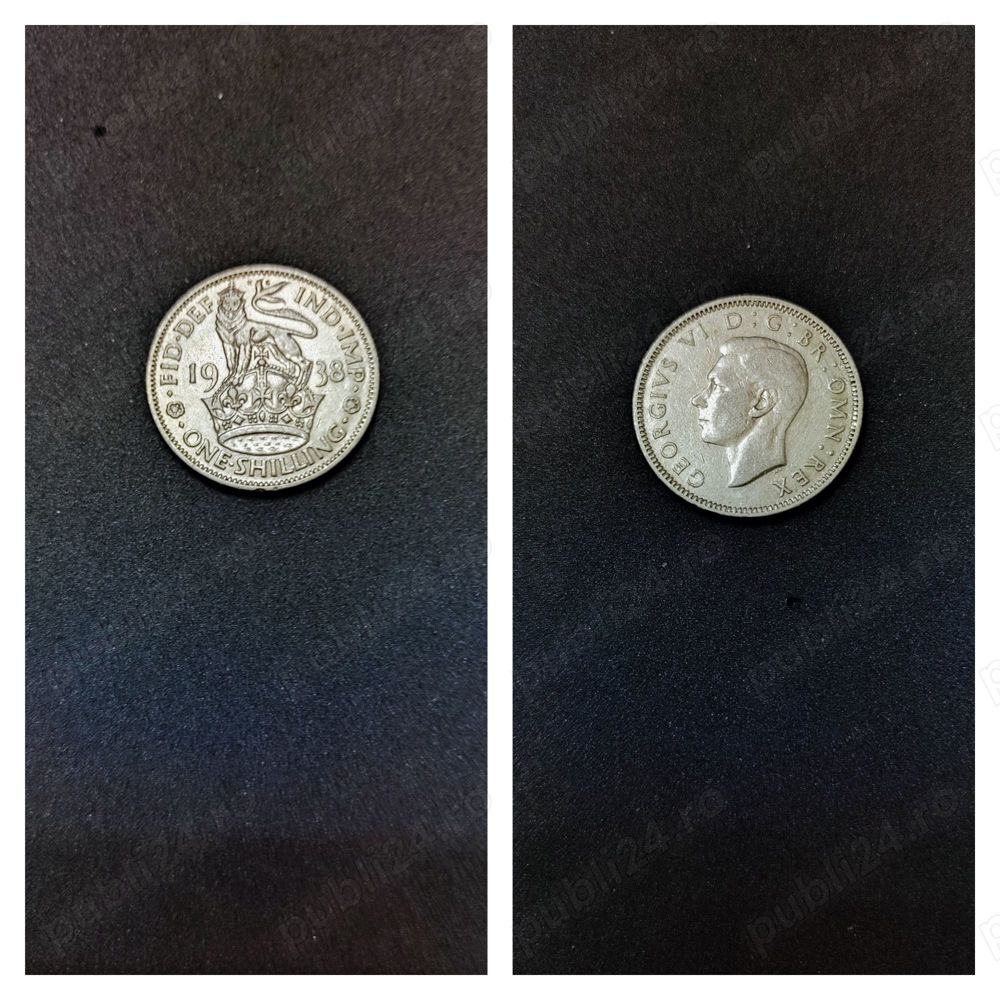 Moneda argint 1 Shilling, MAREA BRITANIE, 1938