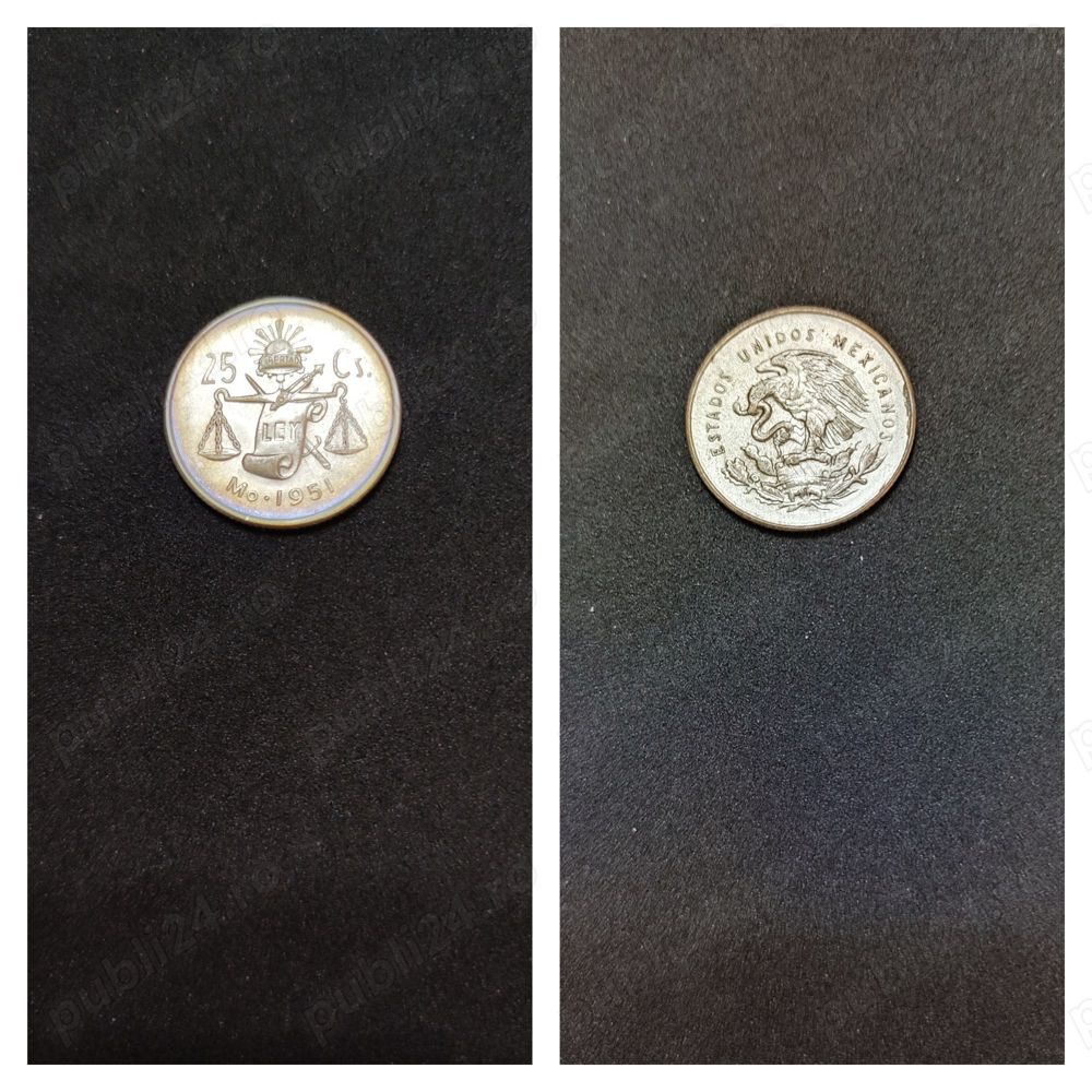 Moneda argint 25 Centavos, MEXIC, 1951