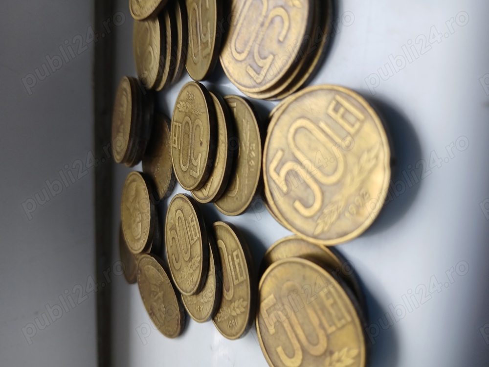 monezi 50 lei cu chipul lui Alexandru Ioan Cuza 