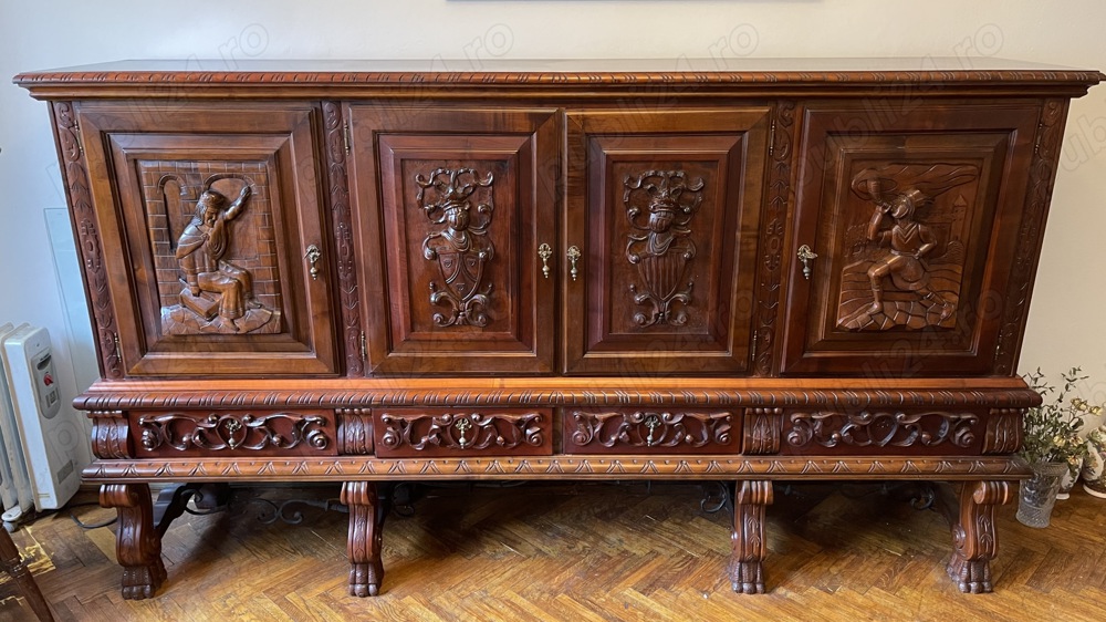 Mobila clasica din lemn masiv fabricata in Romania 1985 pentru export