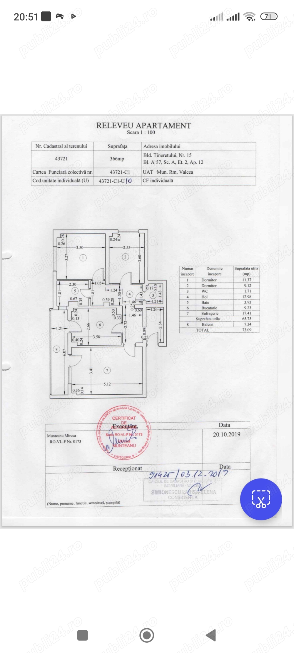 Apartament 3 camere Ostroveni str Tineretului A57