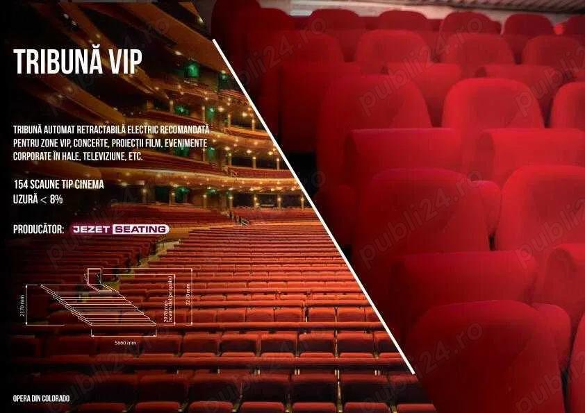 Tribună retractabilă electrică